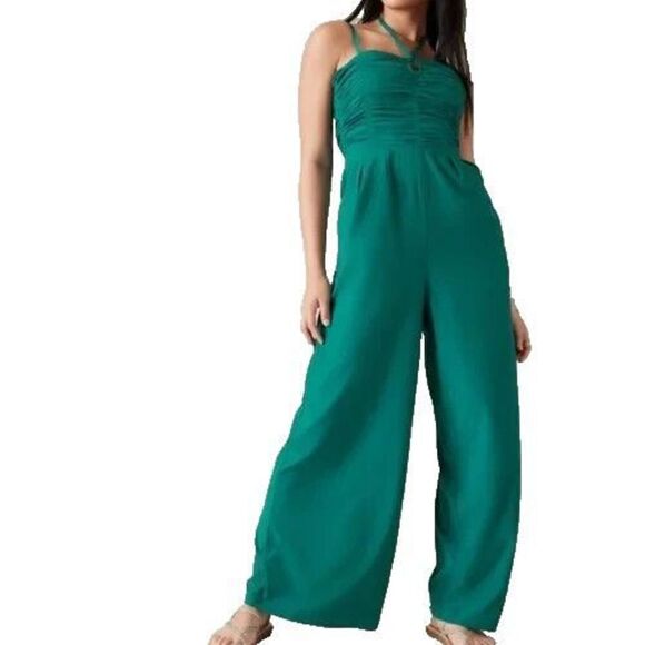 Athleta x Alicia Keys Women's Sz 8 Emerald Green Enlighten Up Jumpsuit - Picture 13 of 15